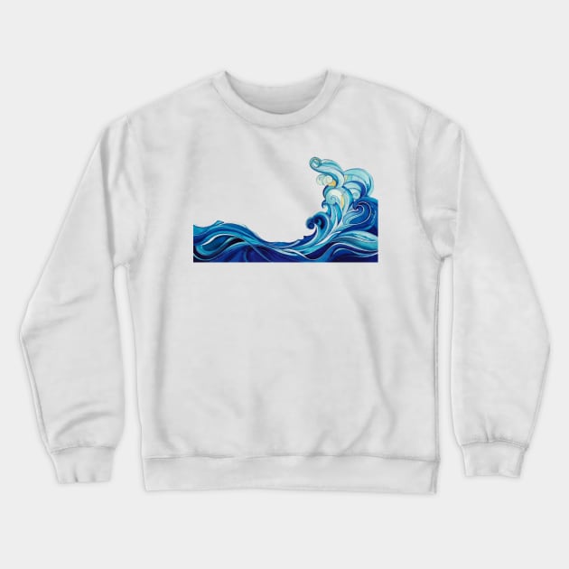 wave painting art Crewneck Sweatshirt by iambolders